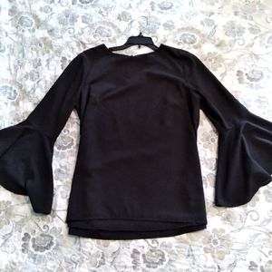 Black flare sleeve blouse. Women's Medium.